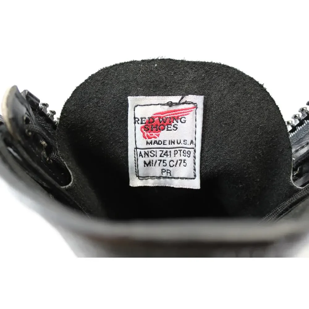 Red Wing 4473 Black Leather Boots Lace Up Zipper Kit Mens 6 D